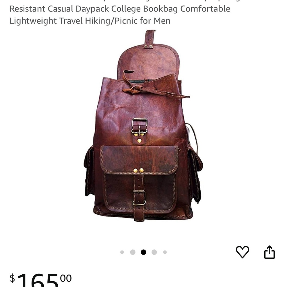 Vintage Brown Genuine Leather Backpack 🎒 - Picture 4 of 13